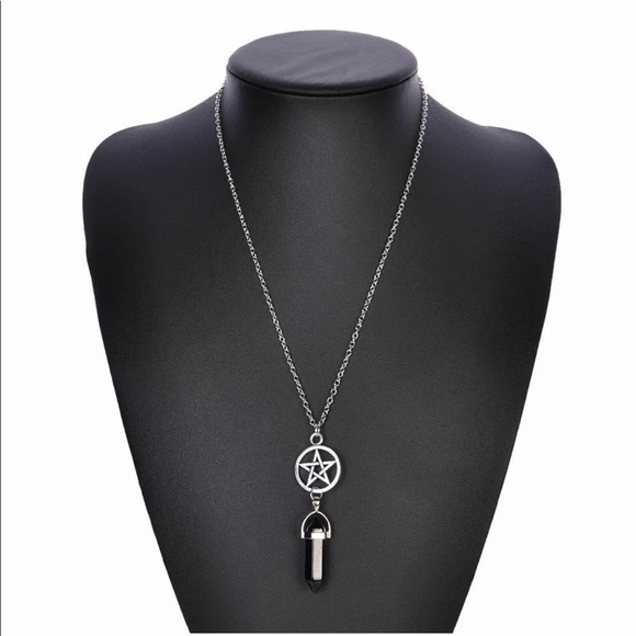 Pentagram Star Necklace Black Onyx Crystal Energy - Picture 8 of 8